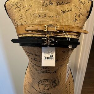 London Fog Tan and Black Women's Belts